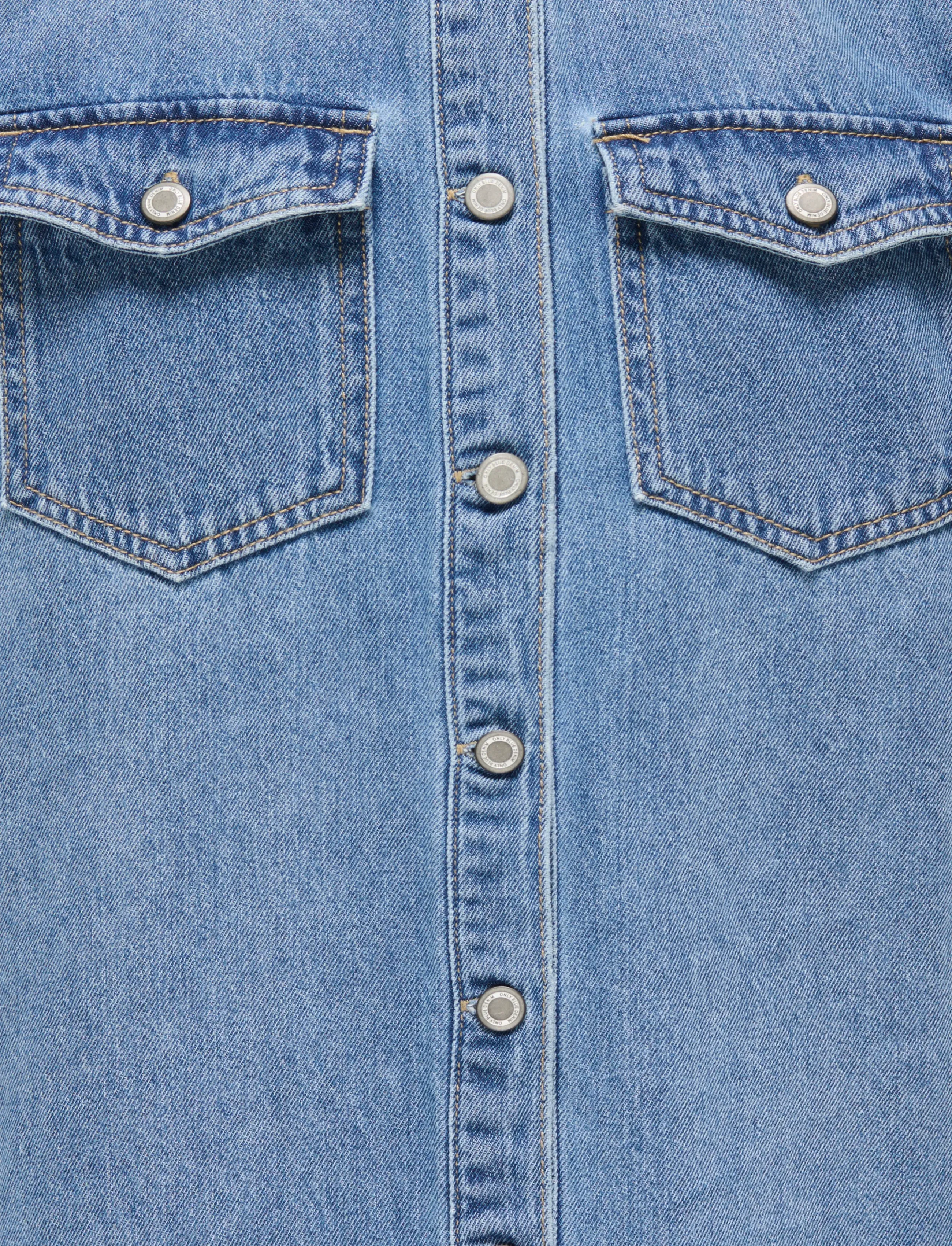 Kids Only - KOGLISA S/S DNM DRESS GUA - kortærmede hverdagskjoler - medium blue denim - 2