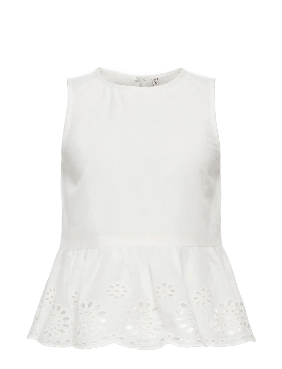 Kids Only - KMGBONDI LIFE SL EMBROIDERY TOP WVN - blusen & tuniken - cloud dancer - 0