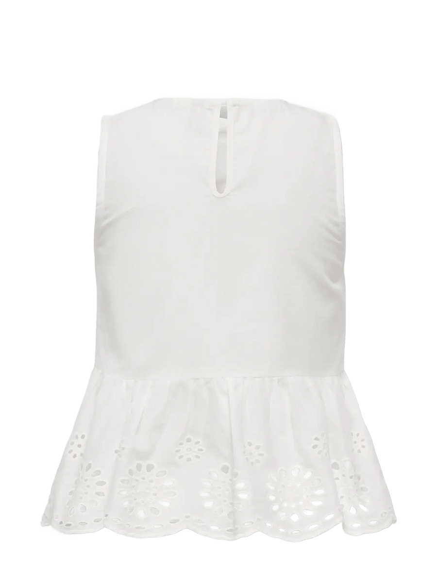 Kids Only - KMGBONDI LIFE SL EMBROIDERY TOP WVN - blusen & tuniken - cloud dancer - 1