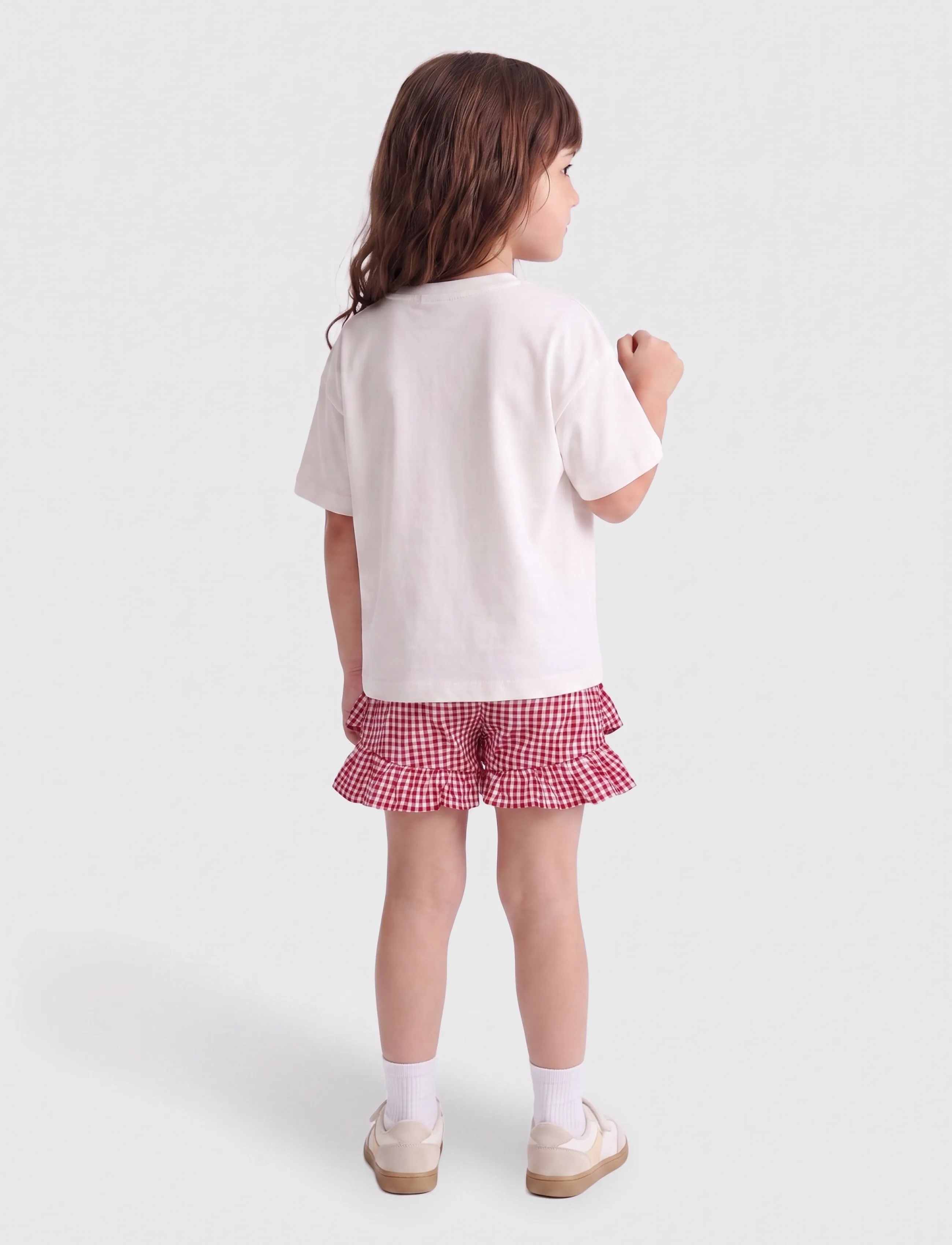 Kids Only - KMGFINA CERISE FRILL SKORT AOP WVN - püksseelikud - barbados cherry - 3