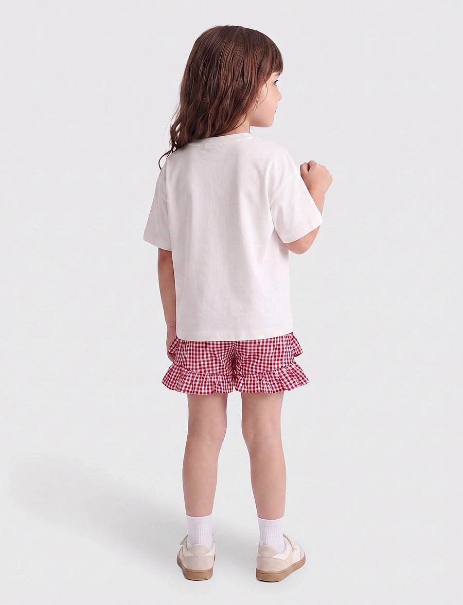 Kids Only - KMGFINA CERISE FRILL SKORT AOP WVN - püksseelikud - barbados cherry - 3