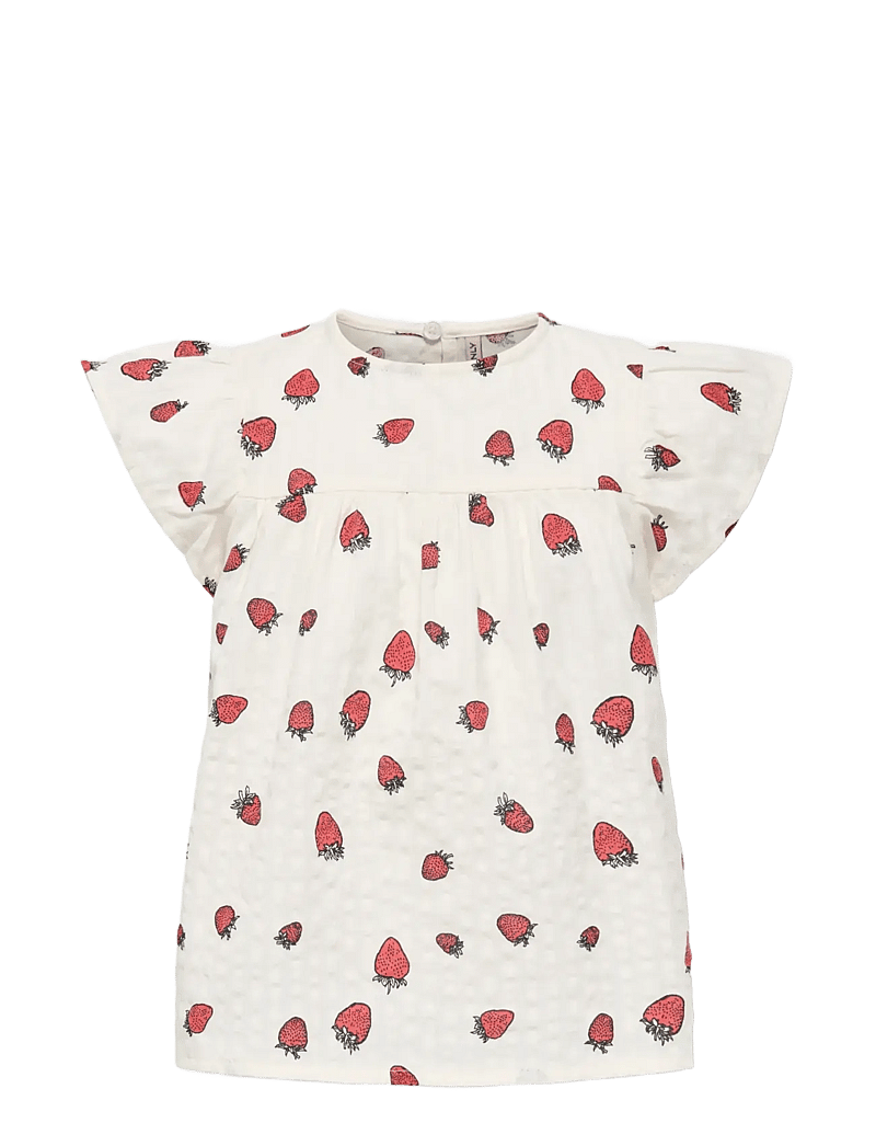 Kids Only - KMGFINA CERISE SS TOP AOP WVN - blusar & tunikor - tofu - 0