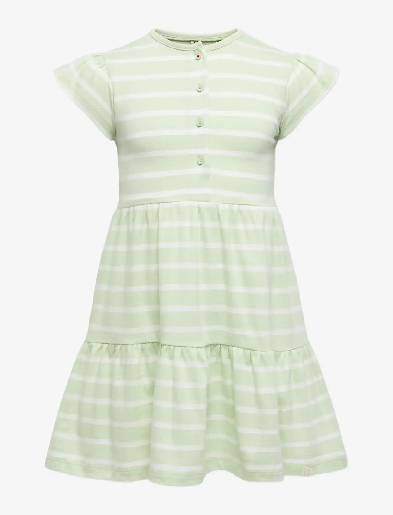 Kids Only - KMGKALINKA LIFE SS STRIPED DRESS JRS - short-sleeved casual dresses - green lily - 0
