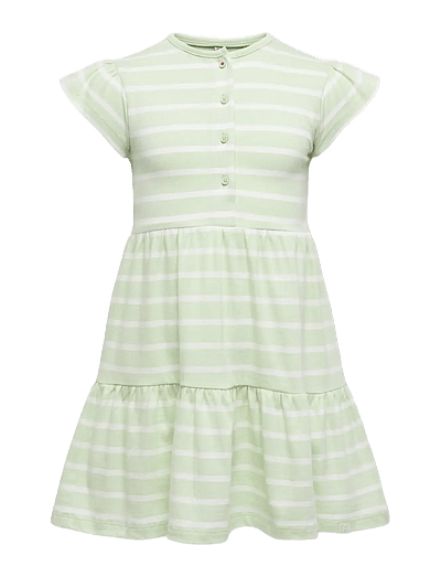 Kids Only KMGKALINKA LIFE SS STRIPED DRESS JRS - Clothing - GREEN LILY / green