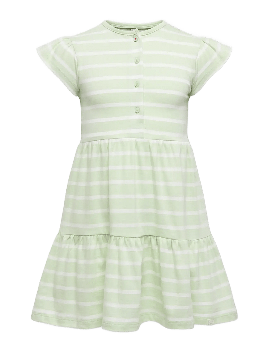 Kids Only - KMGKALINKA LIFE SS STRIPED DRESS JRS - robes décontractées à manches courtes - green lily - 0