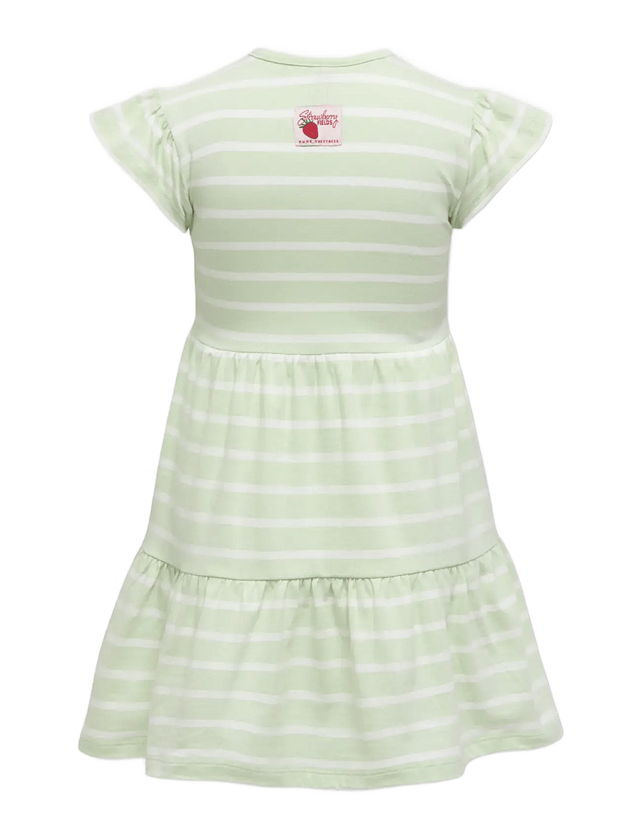 Kids Only - KMGKALINKA LIFE SS STRIPED DRESS JRS - robes décontractées à manches courtes - green lily - 1