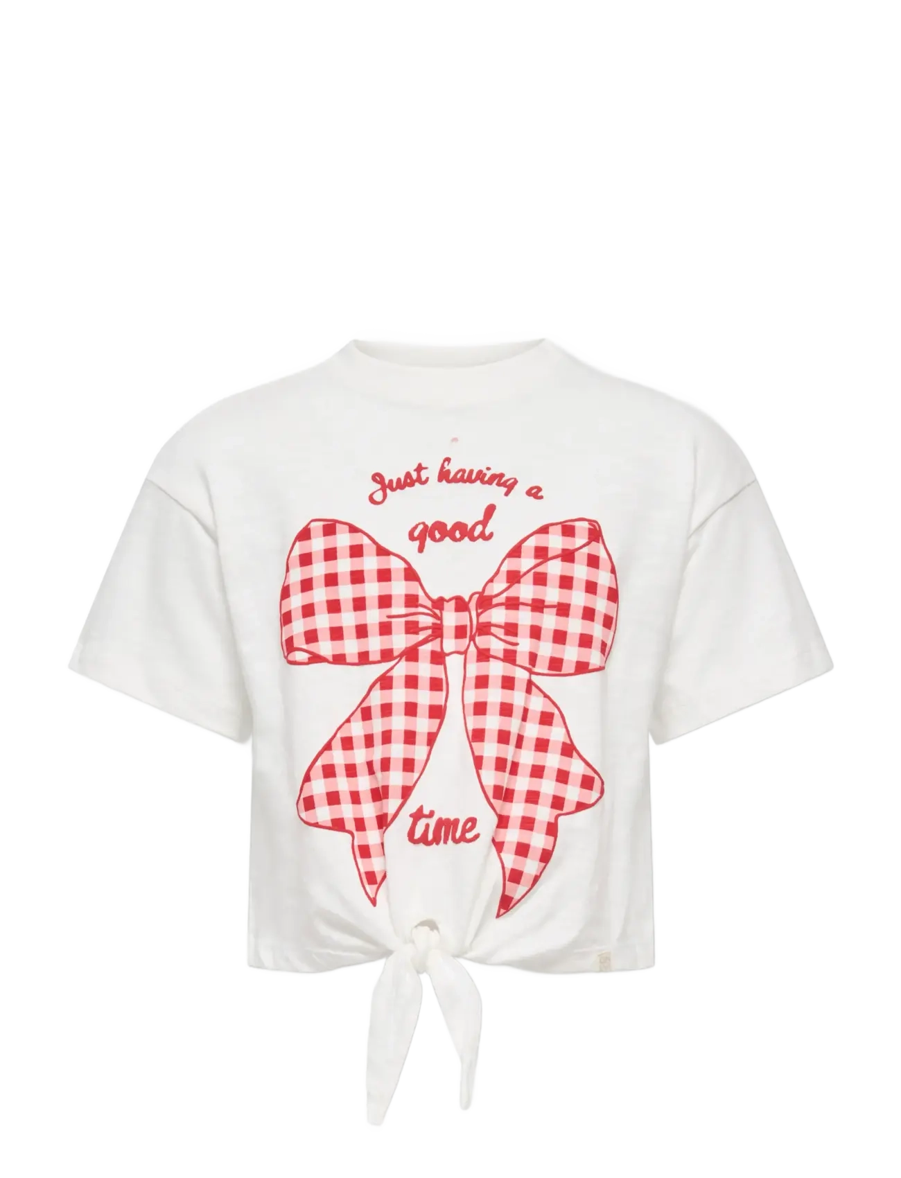Kids Only KMGIDA LIFE SS TIE PRINTED TEE JRS - Oberteile & T-Shirts - CLOUD DANCER / white