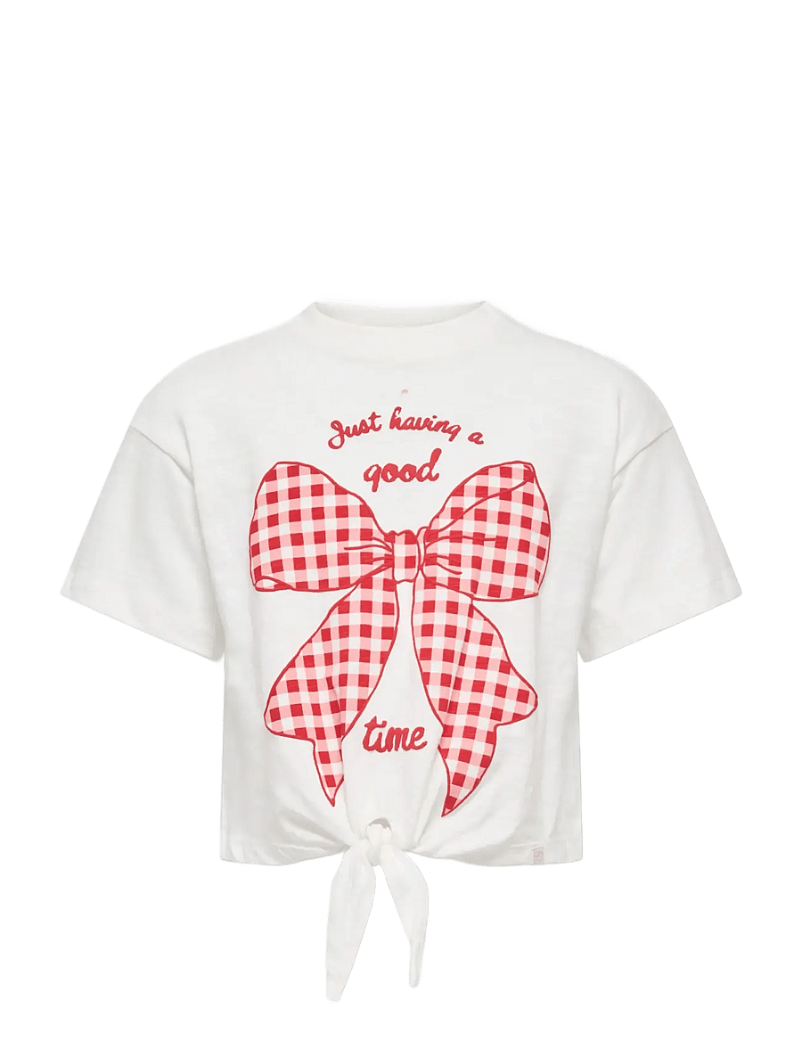 Kids Only - KMGIDA LIFE SS TIE PRINTED TEE JRS - kurzärmelige - cloud dancer - 0