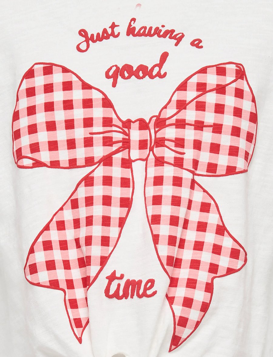 Kids Only - KMGIDA LIFE SS TIE PRINTED TEE JRS - kurzärmelige - cloud dancer - 2