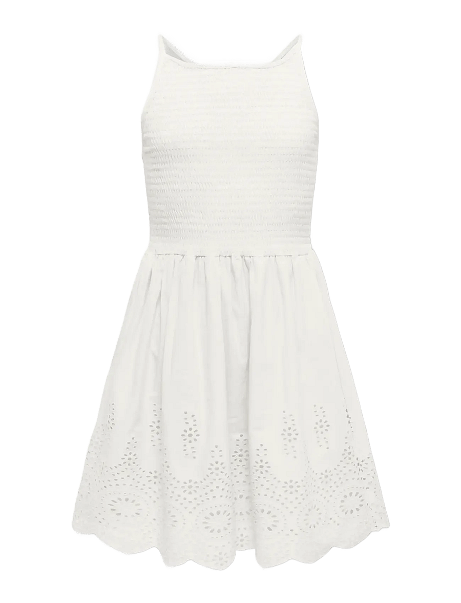 Kids Only - KOGBONDI LIFE STRAP EMB DRESS WVN - Ærmeløse hverdagskjoler - cloud dancer - 1