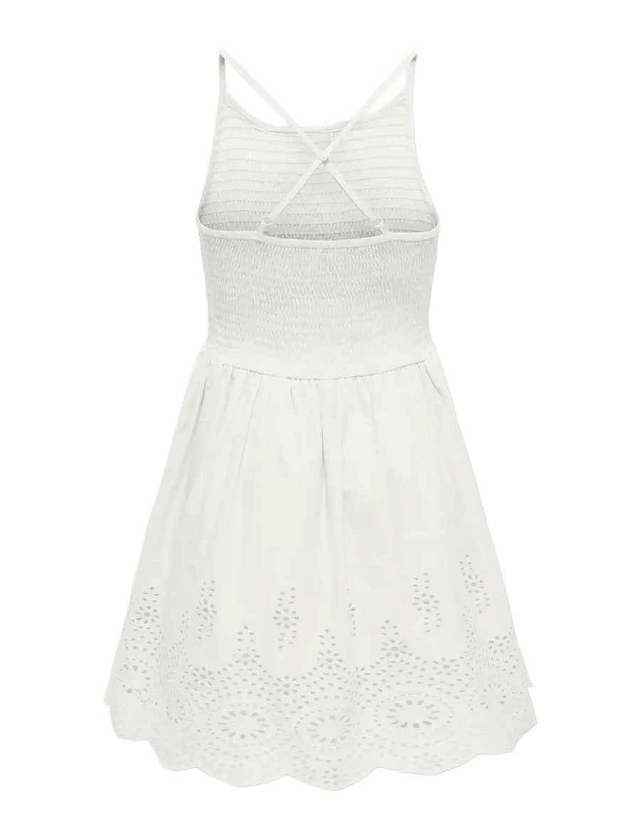 Kids Only - KOGBONDI LIFE STRAP EMB DRESS WVN - Ærmeløse hverdagskjoler - cloud dancer - 2