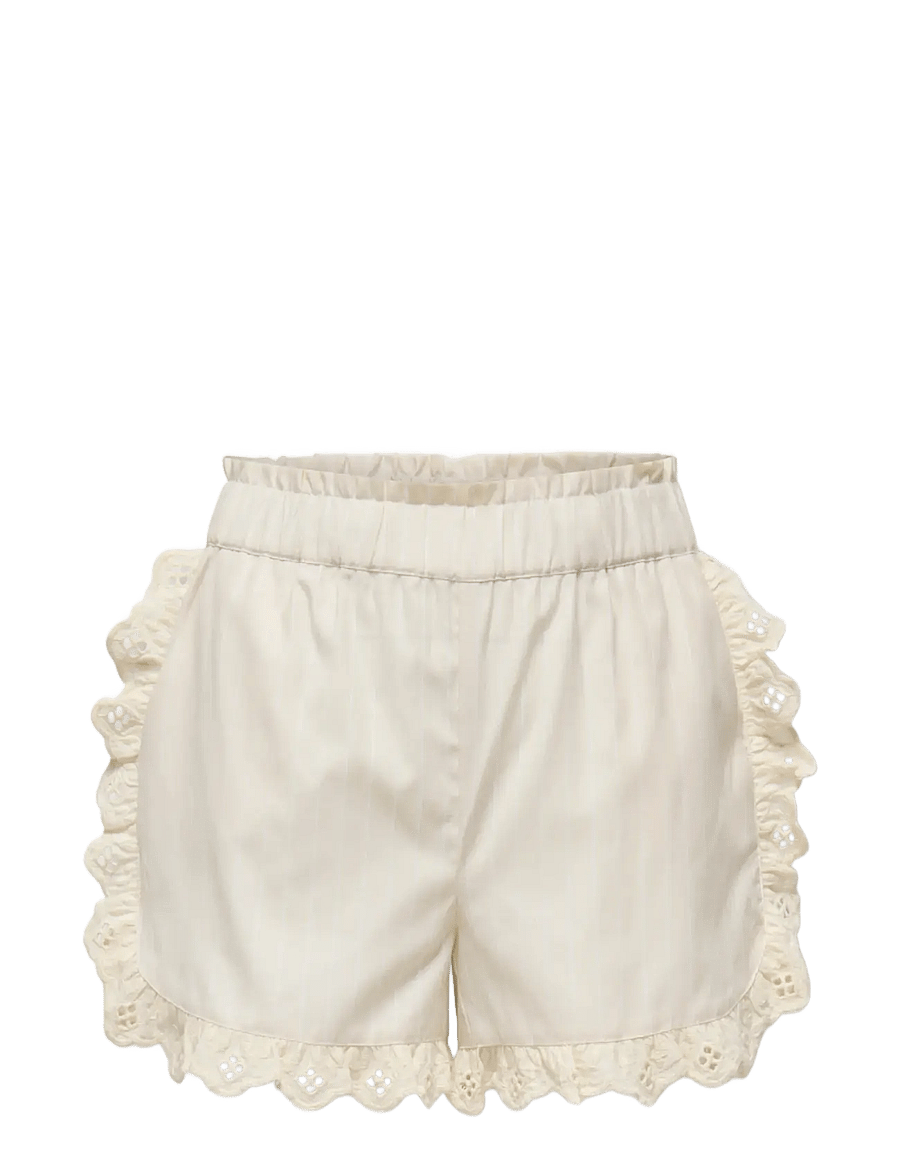 Kids Only - KOGIRISA EMBROIDERY SHORTS WVN - hversdagsstuttbuxur - oatmeal - 0