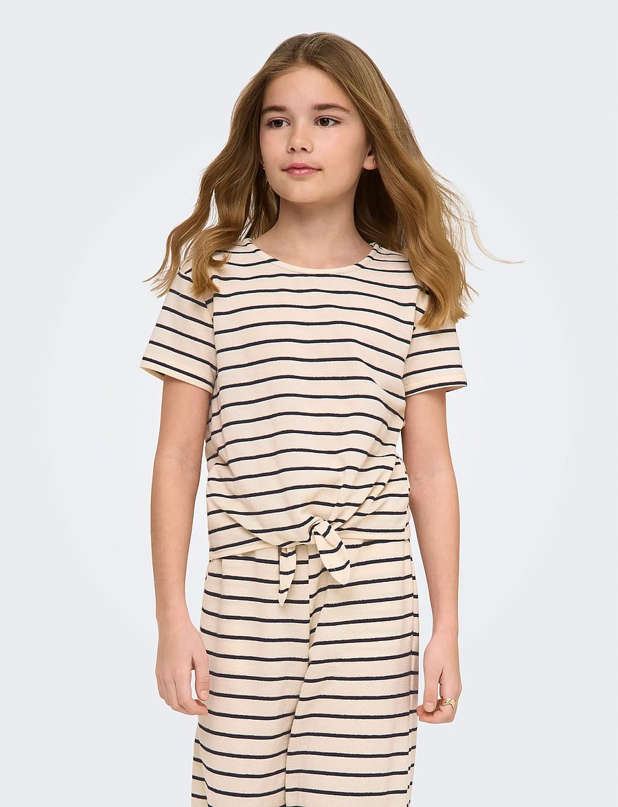 Kids Only - KOGJANA SS STRIPED KNOT TOP JRS - tofu - 0