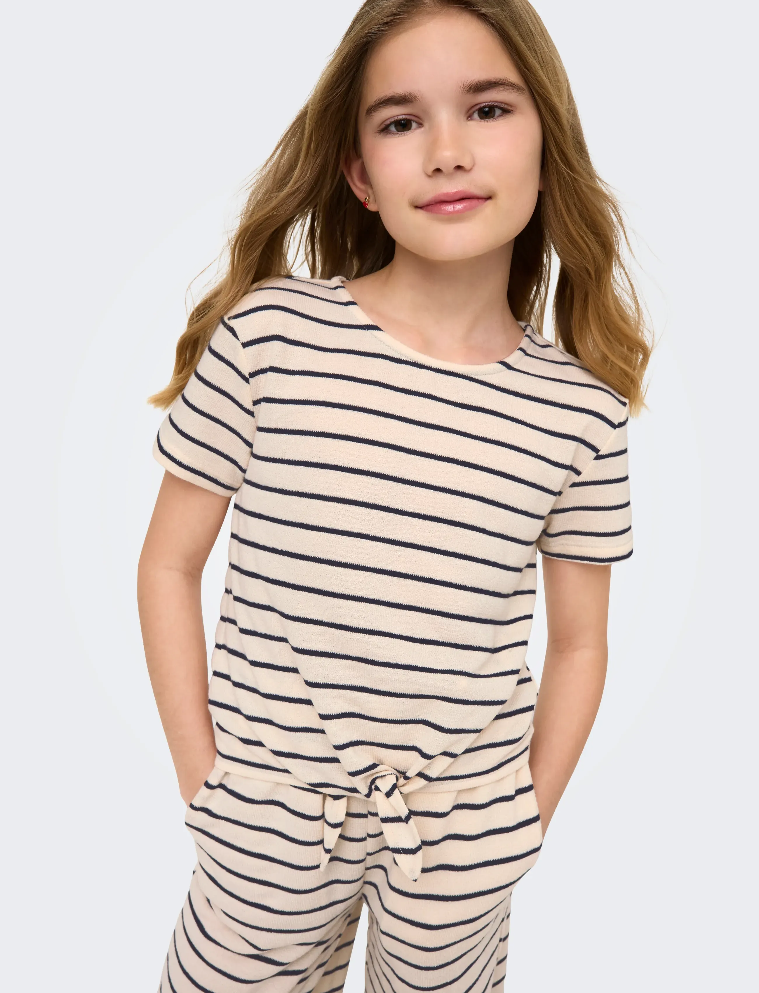 Kids Only - KOGJANA SS STRIPED KNOT TOP JRS - tofu - 5