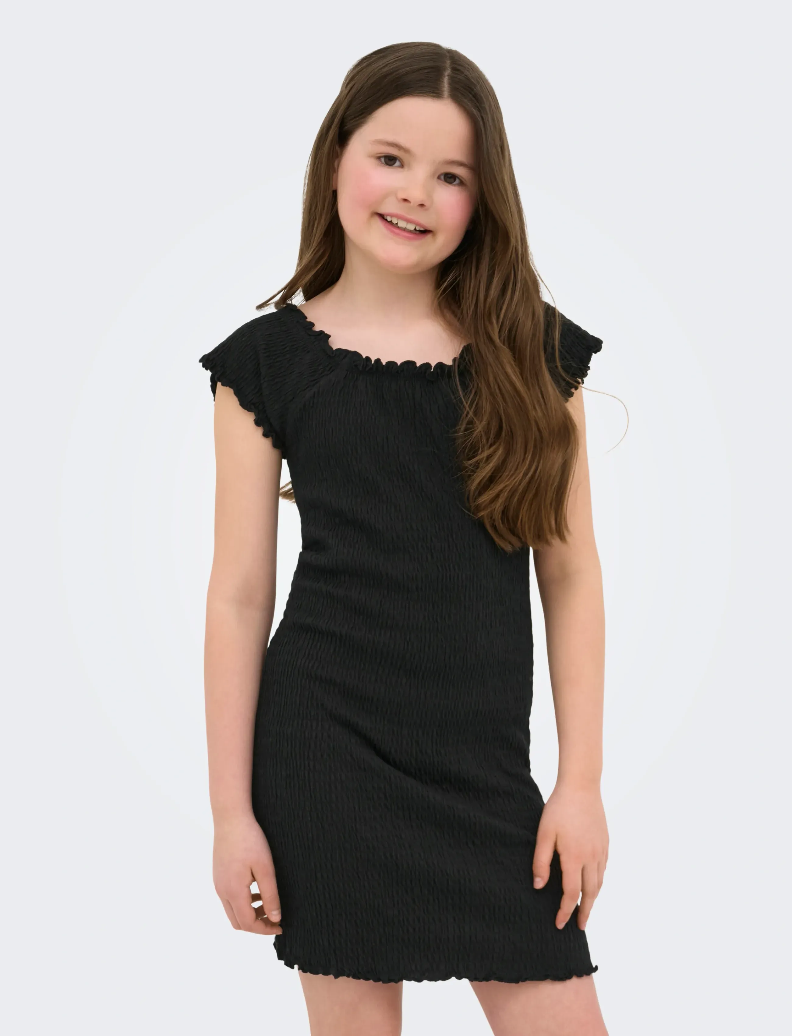 Kids Only Kogjojo Life Ss Dress Jrs, Kvinder, Smock Kortærmet Kjole, Sort, Str: 146-152