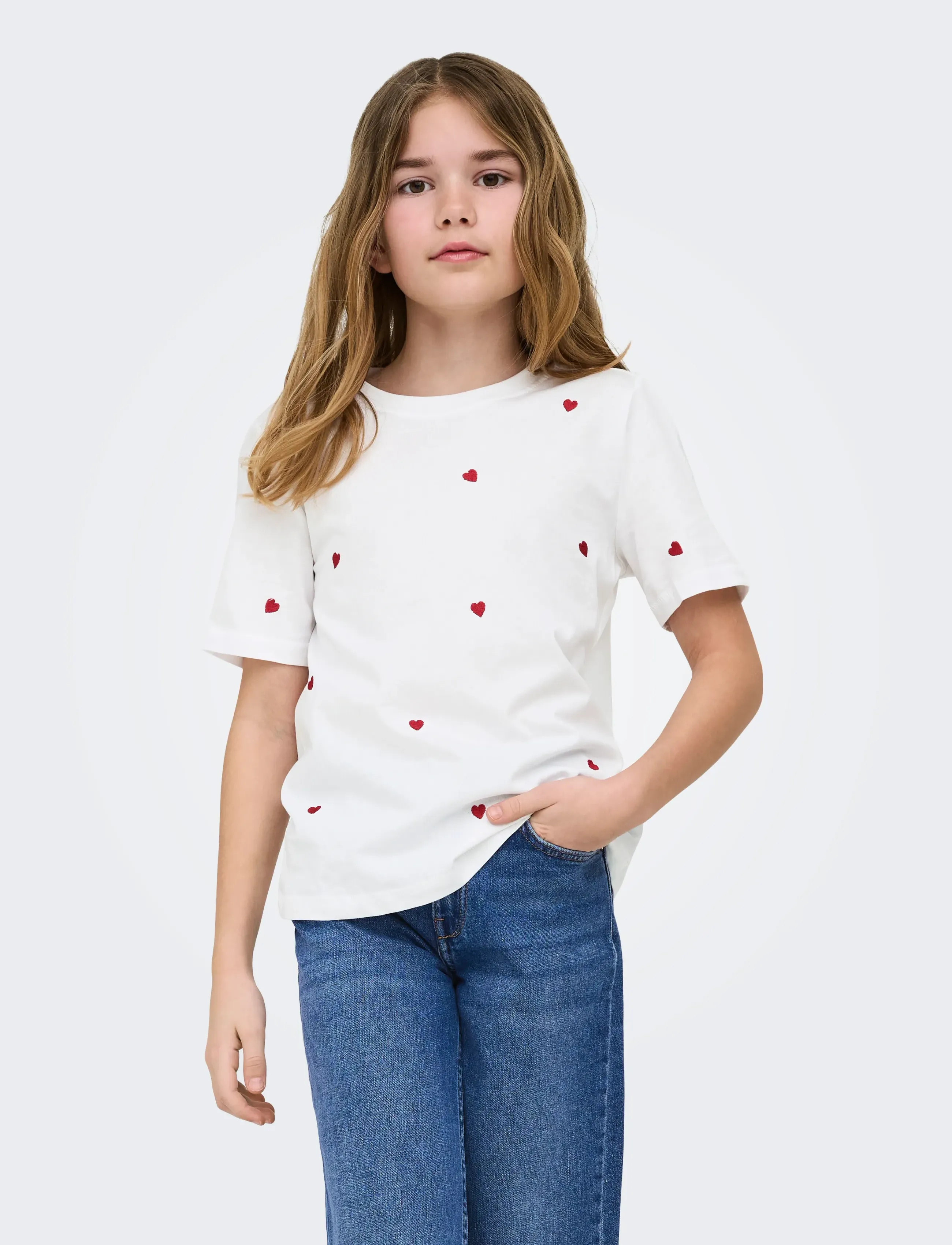 Kids Only Kogketty Life S/S O-Neck Top Jrs Noos, 158-164, White, T-Shirts > Kortærmede, Børn