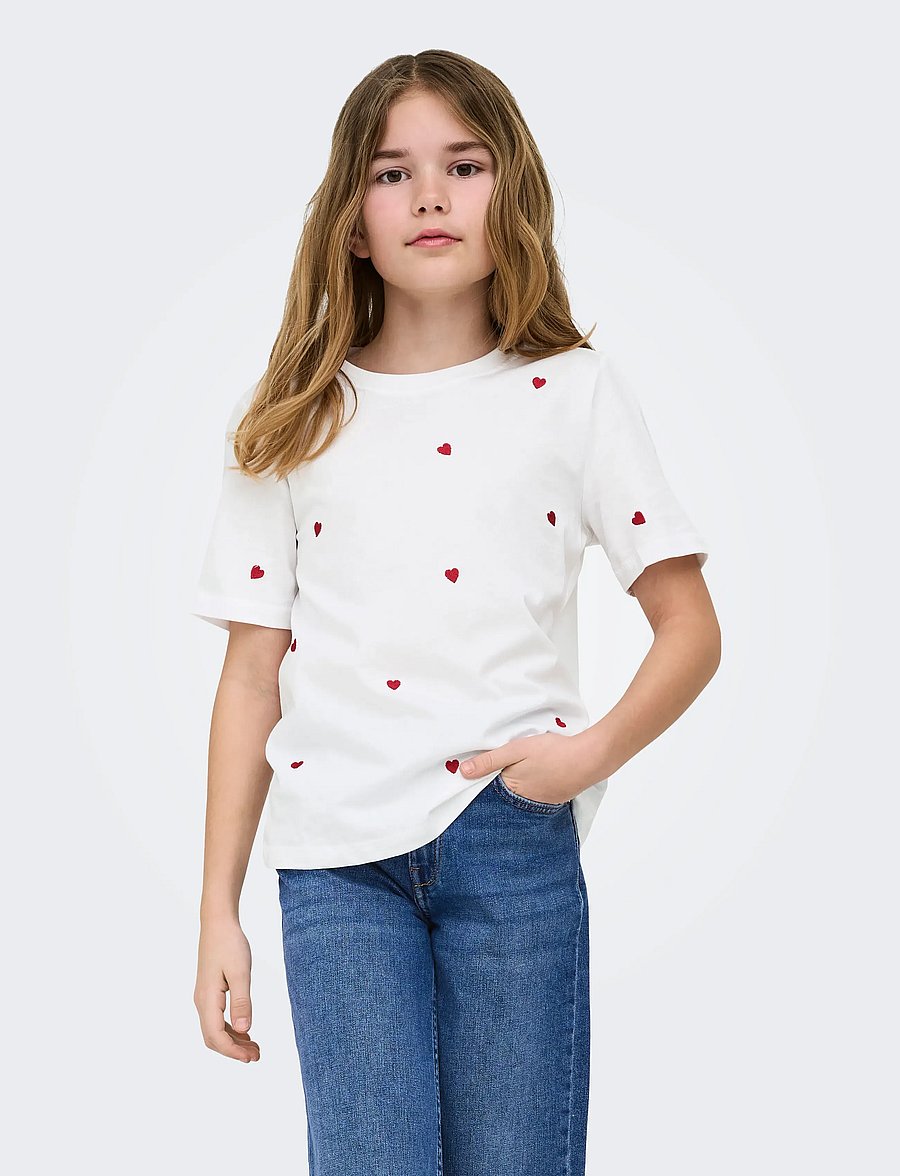 Kids Only - KOGKETTY LIFE S/S O-NECK TOP JRS NOOS - kortærmede t-shirts - bright white - 0