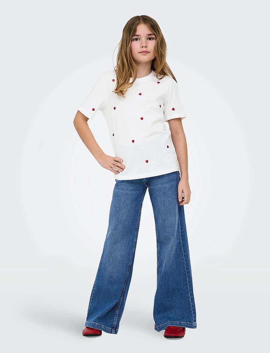 Kids Only - KOGKETTY LIFE S/S O-NECK TOP JRS NOOS - kortærmede t-shirts - bright white - 4