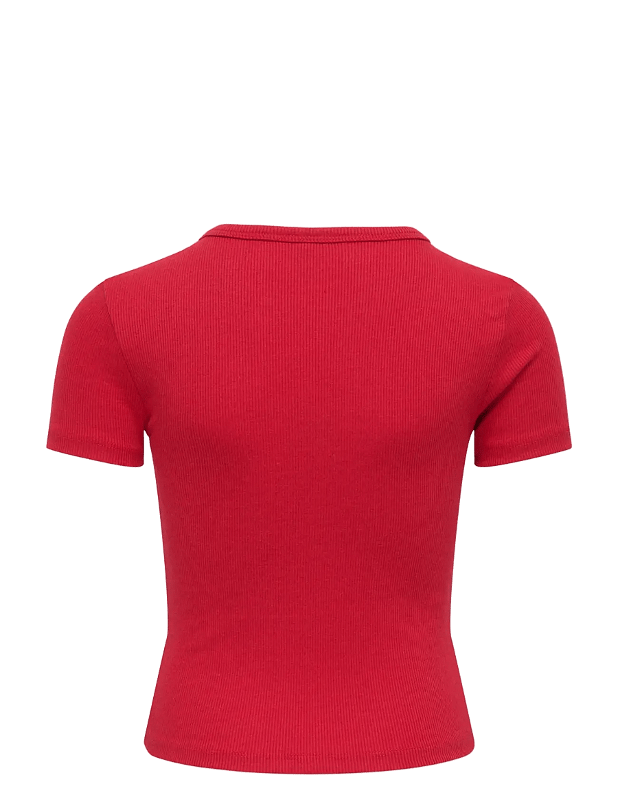 Kids Only - KOGELVA JUNE EMB S/S TEE CS JRS - lühikeste varrukatega t-särgid - barbados cherry - 1