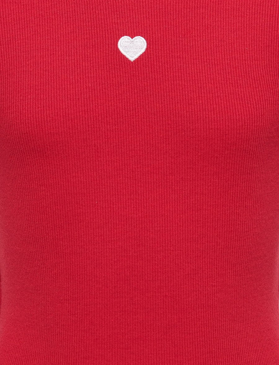 Kids Only - KOGELVA JUNE EMB S/S TEE CS JRS - lühikeste varrukatega t-särgid - barbados cherry - 2