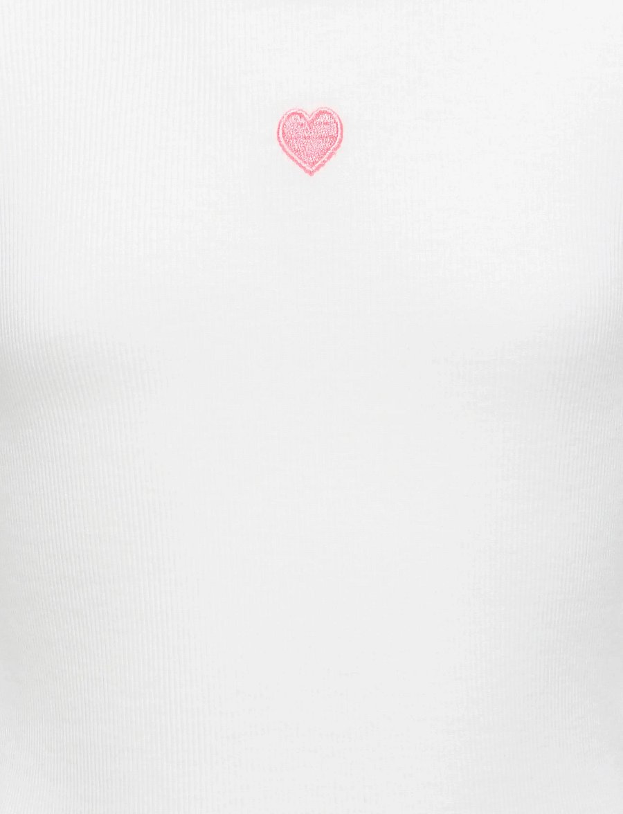 Kids Only - KOGELVA JUNE EMB S/S TEE CS JRS - kurzärmelige - cloud dancer - 2