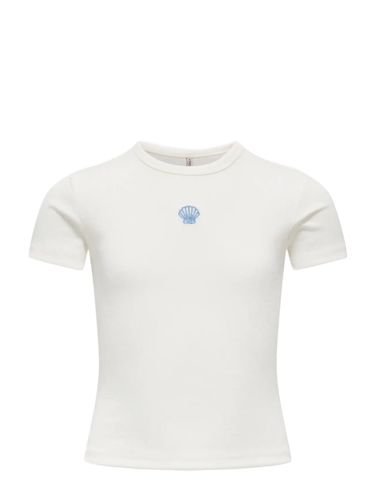 Kids Only - KOGELVA JUNE EMB S/S TEE CS JRS - lühikeste varrukatega t-särgid - cloud dancer - 1