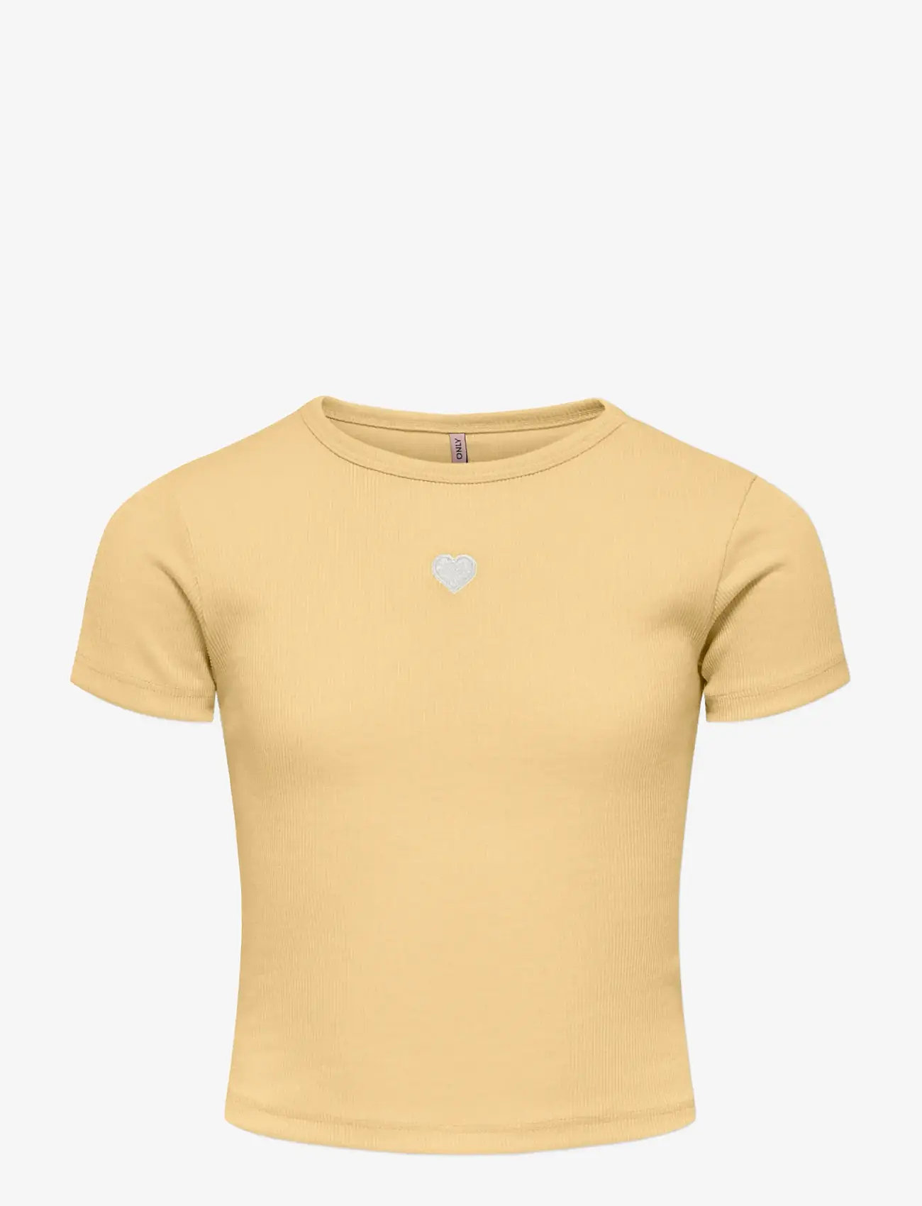 Kids Only - KOGELVA JUNE EMB S/S TEE CS JRS - kortærmede t-shirts - sunlight - 0
