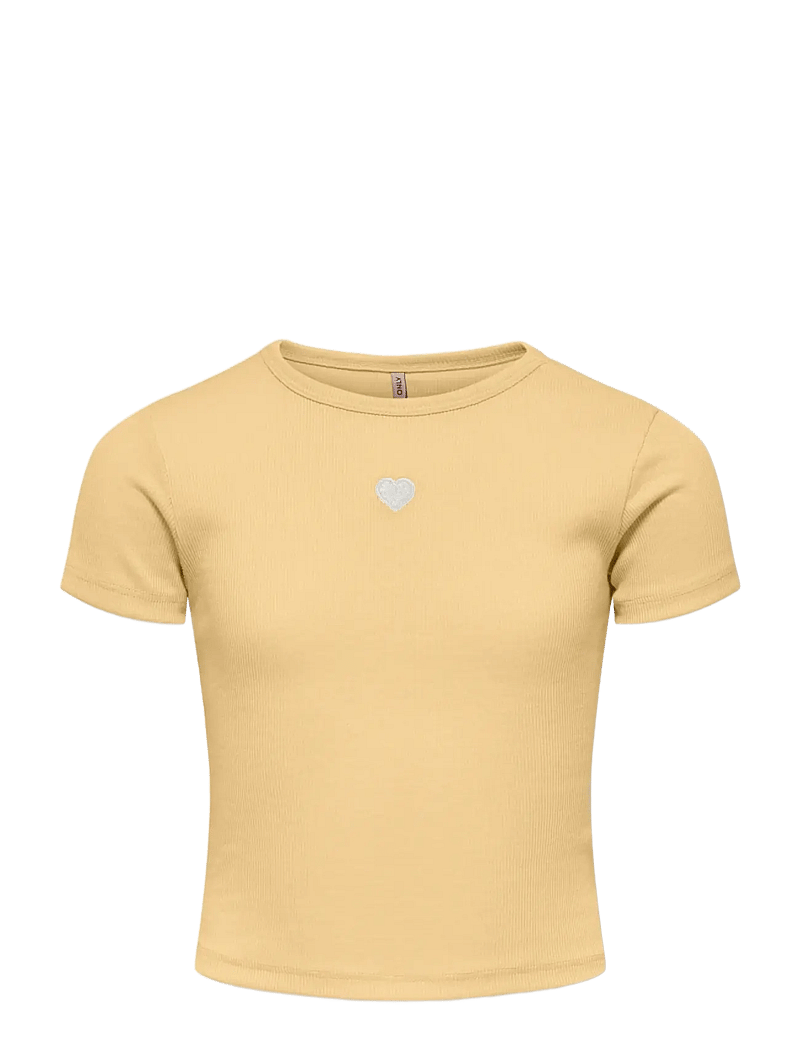 Kids Only - KOGELVA JUNE EMB S/S TEE CS JRS - kortærmede t-shirts - sunlight - 0