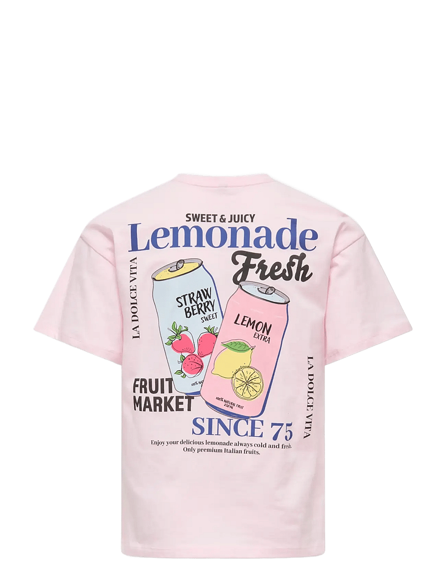 Kids Only - KOGCANA LIFE SS RLX PRINTED TOP JRS - t-shirts à manches courtes - barely pink - 1