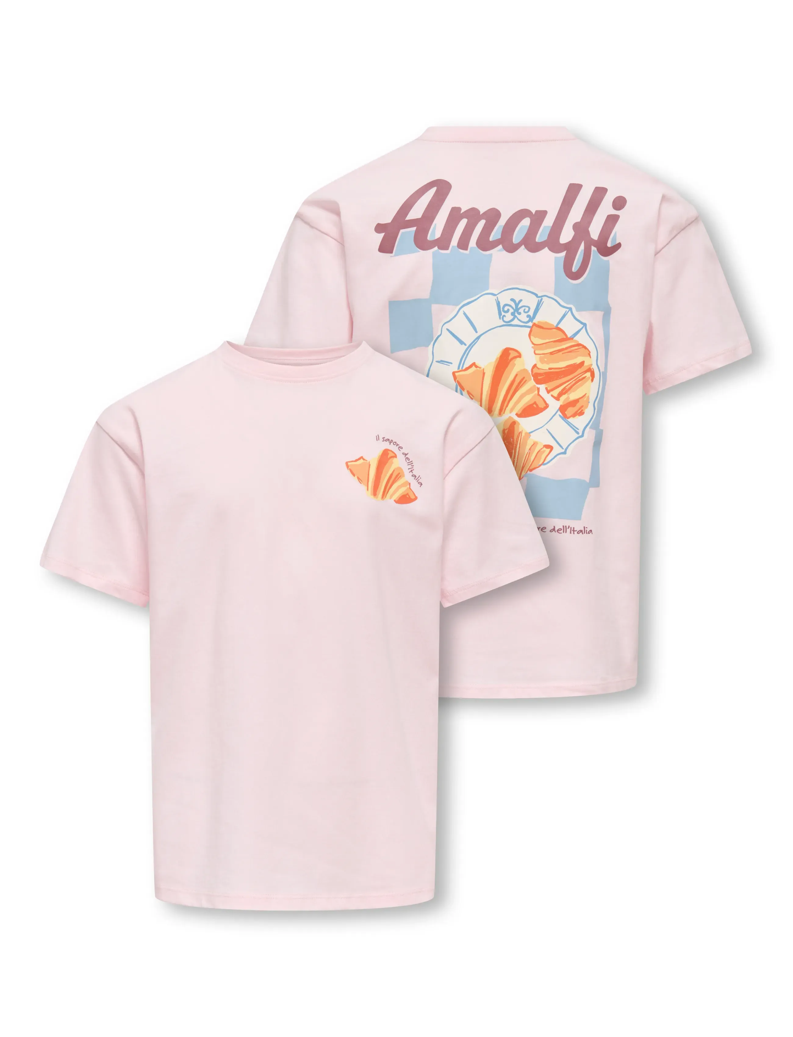 Kids Only KOGCARINA LIFE SS LOOSE PRINTED TOP JRS - Överdelar - BARELY PINK / pink/rose