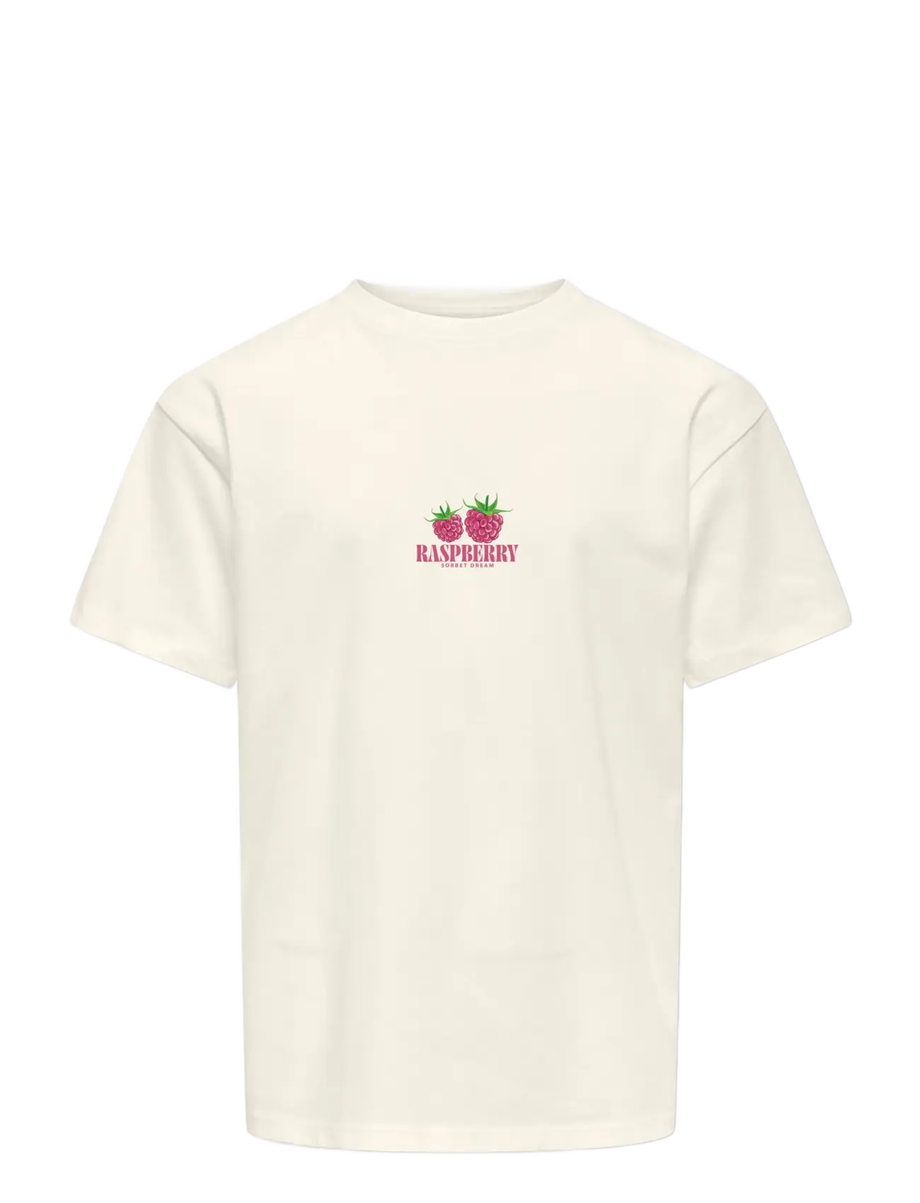 Kids Only KOGCARINA LIFE SS LOOSE PRINTED TOP JRS - Oberteile - CLOUD DANCER / cream