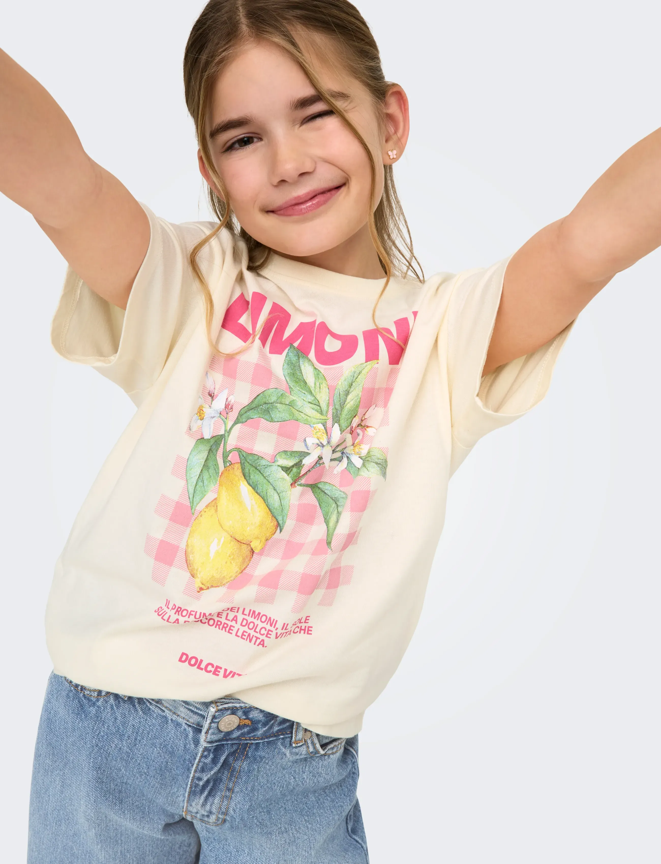 Kids Only - KOGCARINA LIFE SS LOOSE PRINTED TOP JRS - tofu - 4