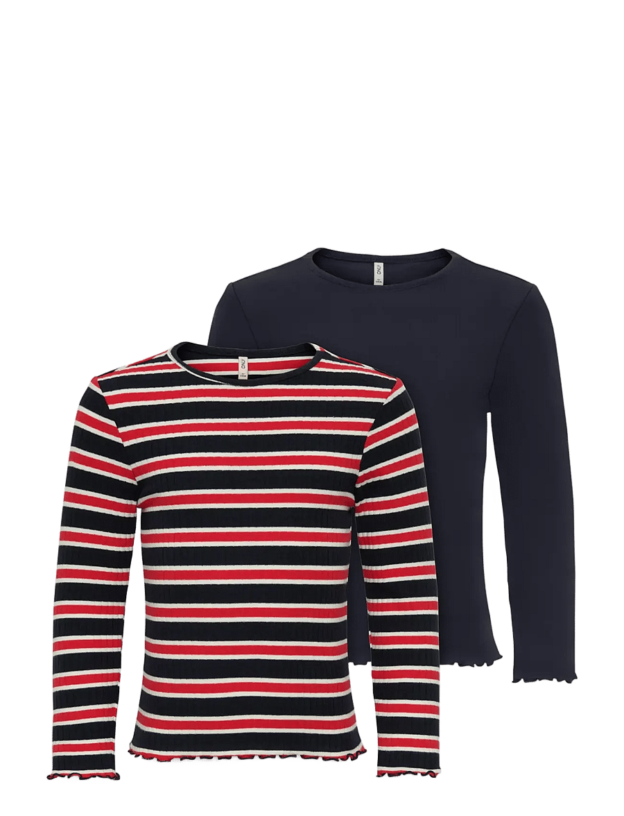 Kids Only - KMGDIXI LIFE LS O-NECK STRIPE 2P TOP JRS - langärmelig - night sky - 0