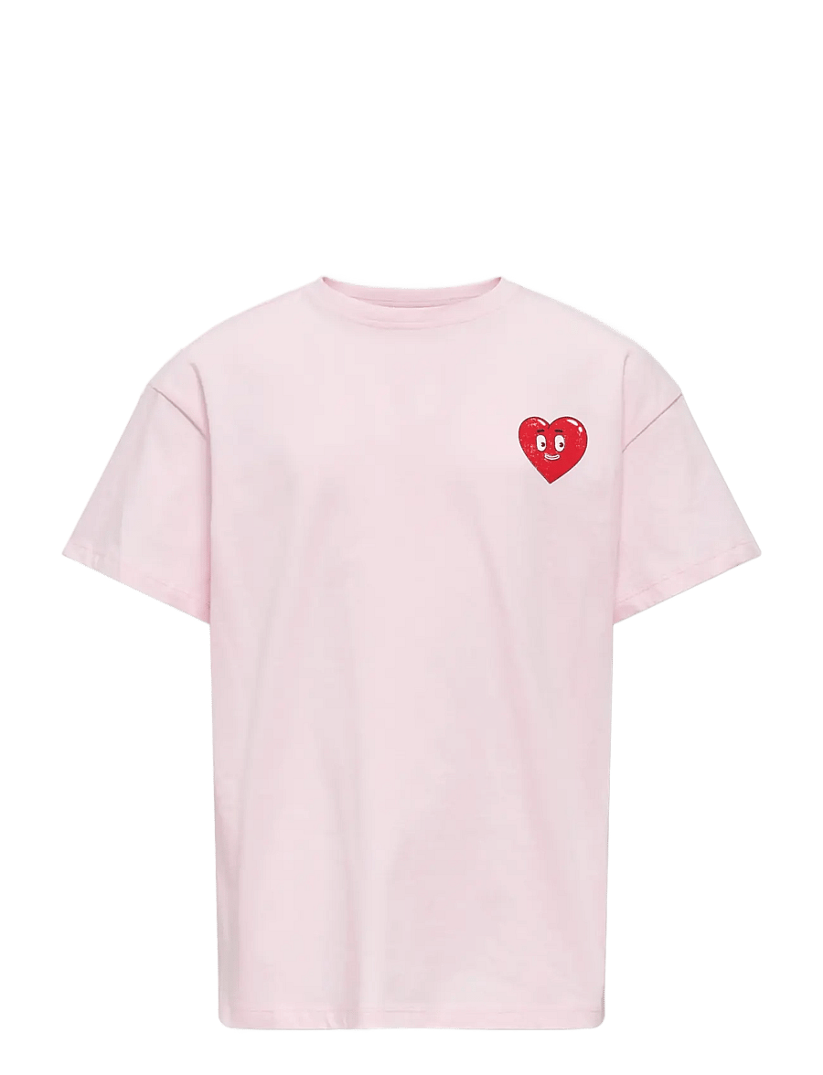 Kids Only - KOGEROS LIFE S/S LOOSE PRINT TOP JRS - barely pink - 1