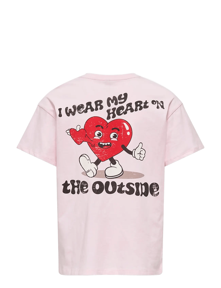 Kids Only - KOGEROS LIFE S/S LOOSE PRINT TOP JRS - barely pink - 2