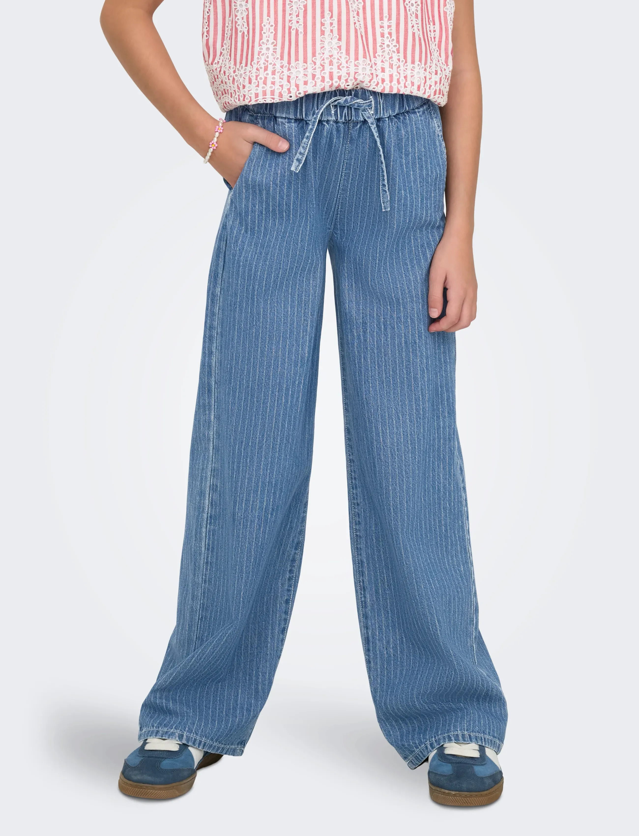 Kids Only KOGYASMIN WIDE PANTS DNM GUA - Underdele - MEDIUM BLUE DENIM / blue