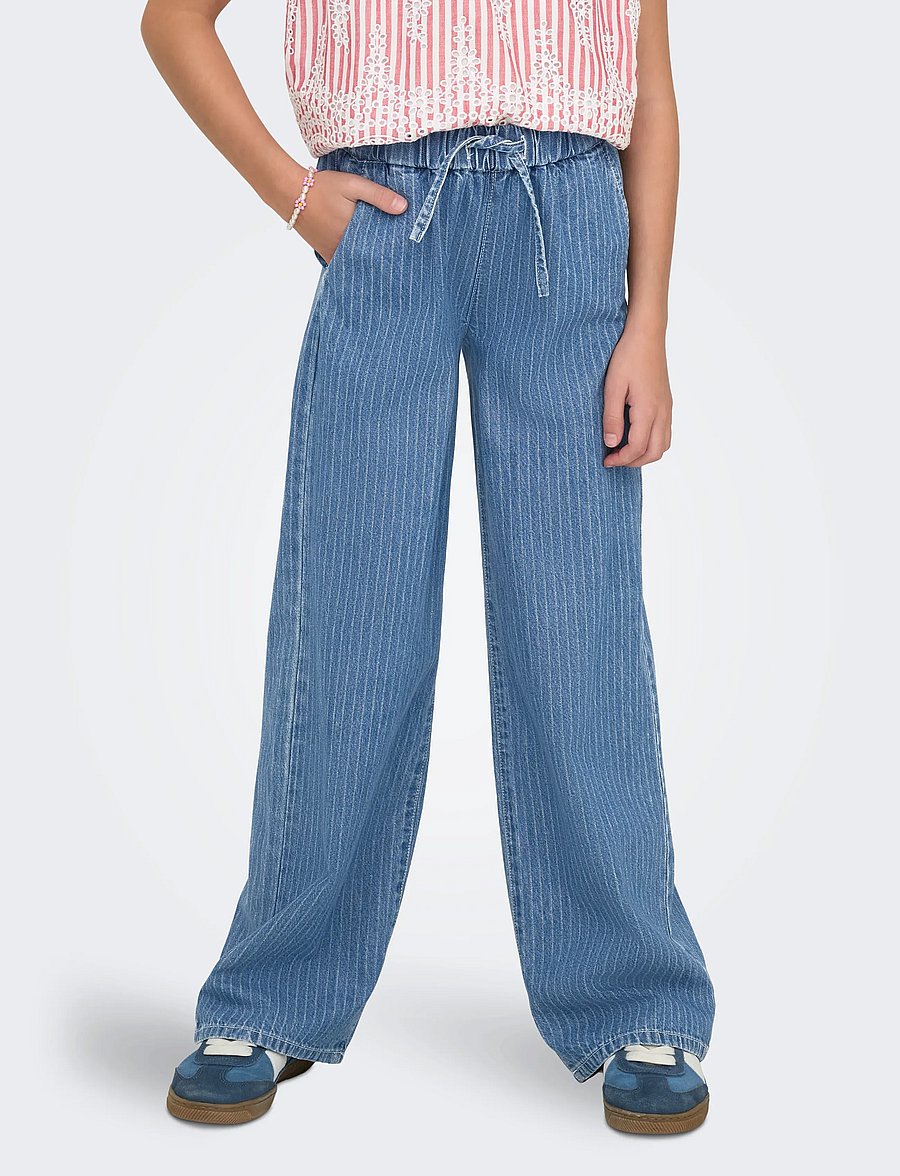Kids Only - KOGYASMIN WIDE PANTS DNM GUA - medium blue denim - 0
