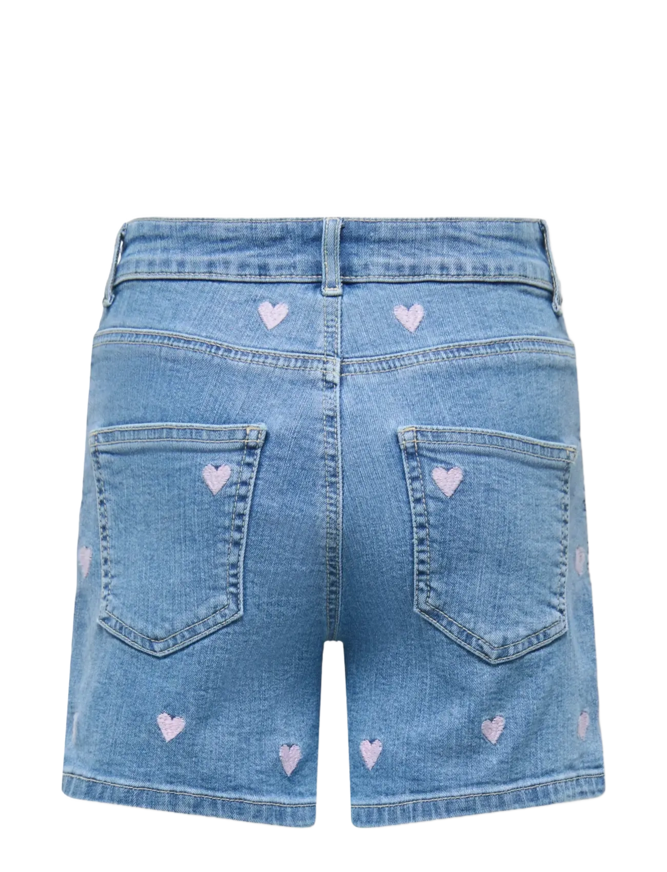 Kids Only - KOGJUICY HW HEART EMB SHORTS DNM - short en jeans - light medium blue denim - 1