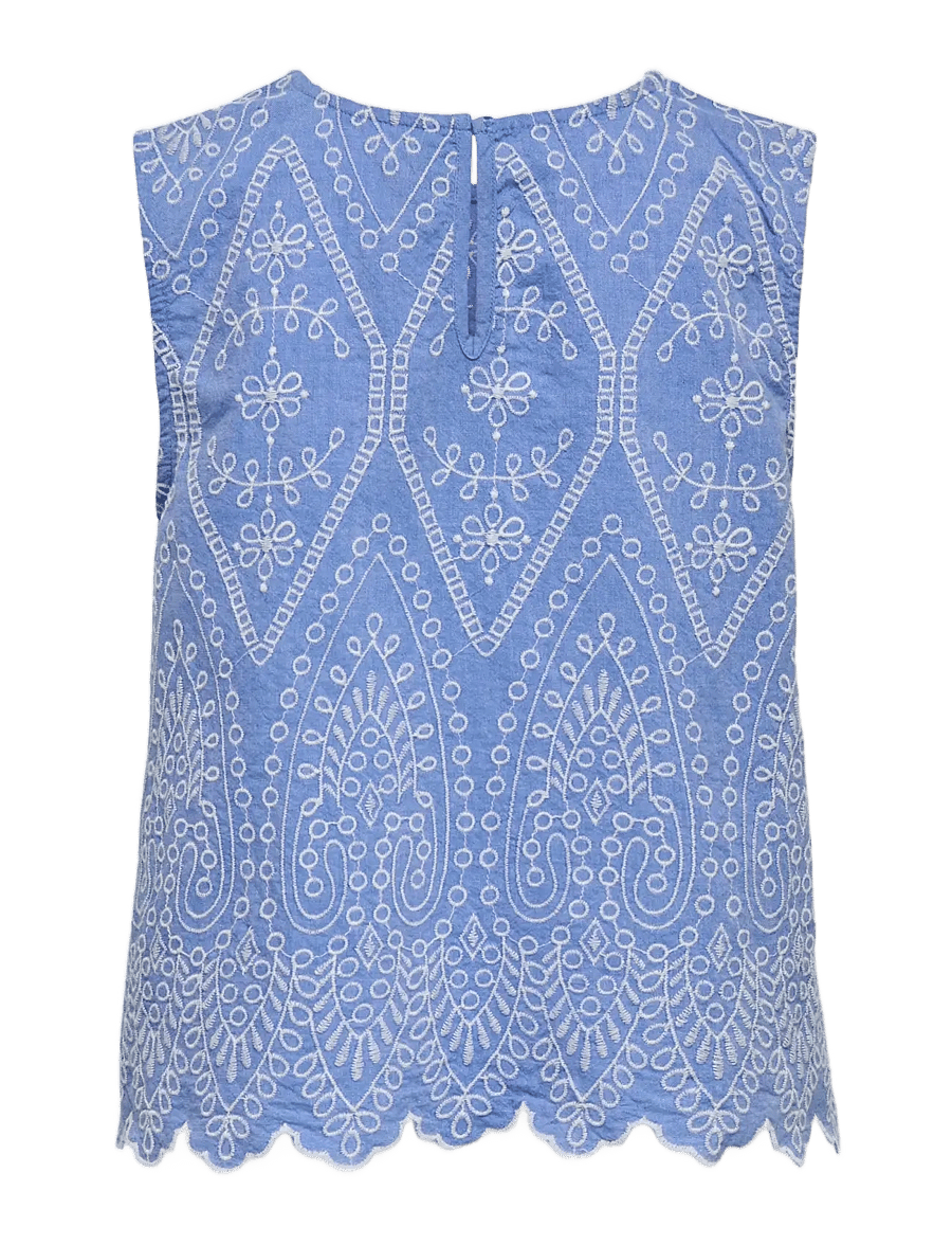 Kids Only - KOGTULUM EMB SL TOP WVN - blusen & tuniken - blue bonnet - 1
