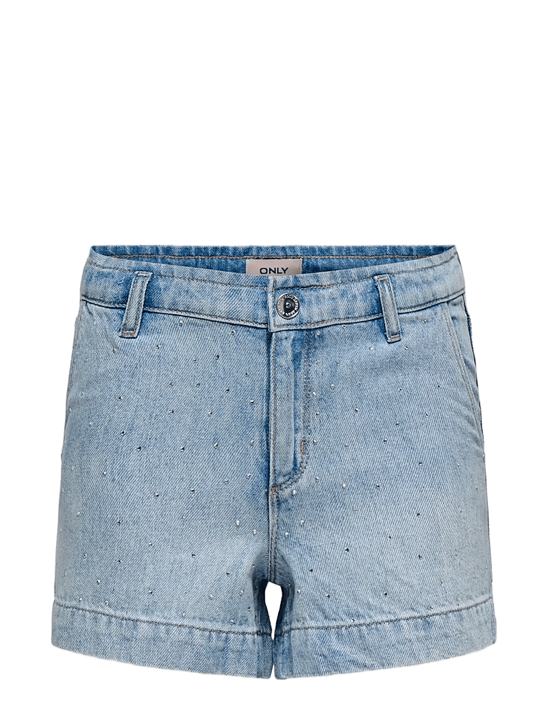 Kids Only - KOGCOMET WIDE RHINESTONE SHORTS DNM NOOS - jeansshorts - light blue denim - 1