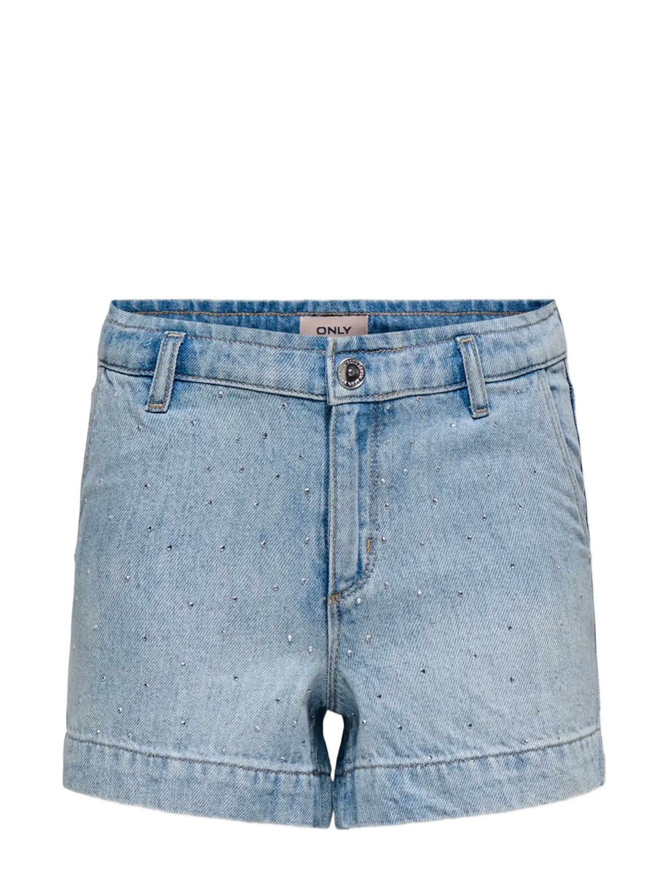 Kids Only KOGCOMET WIDE RHINESTONE SHORTS DNM NOOS - Riided - LIGHT BLUE DENIM / blue