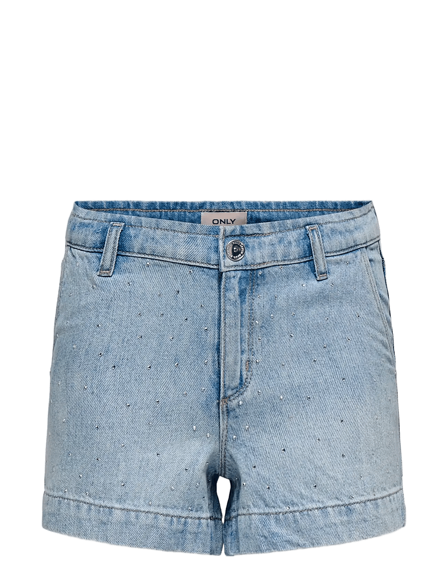 Kids Only - KOGCOMET WIDE RHINESTONE SHORTS DNM NOOS - denimshorts - light blue denim - 1