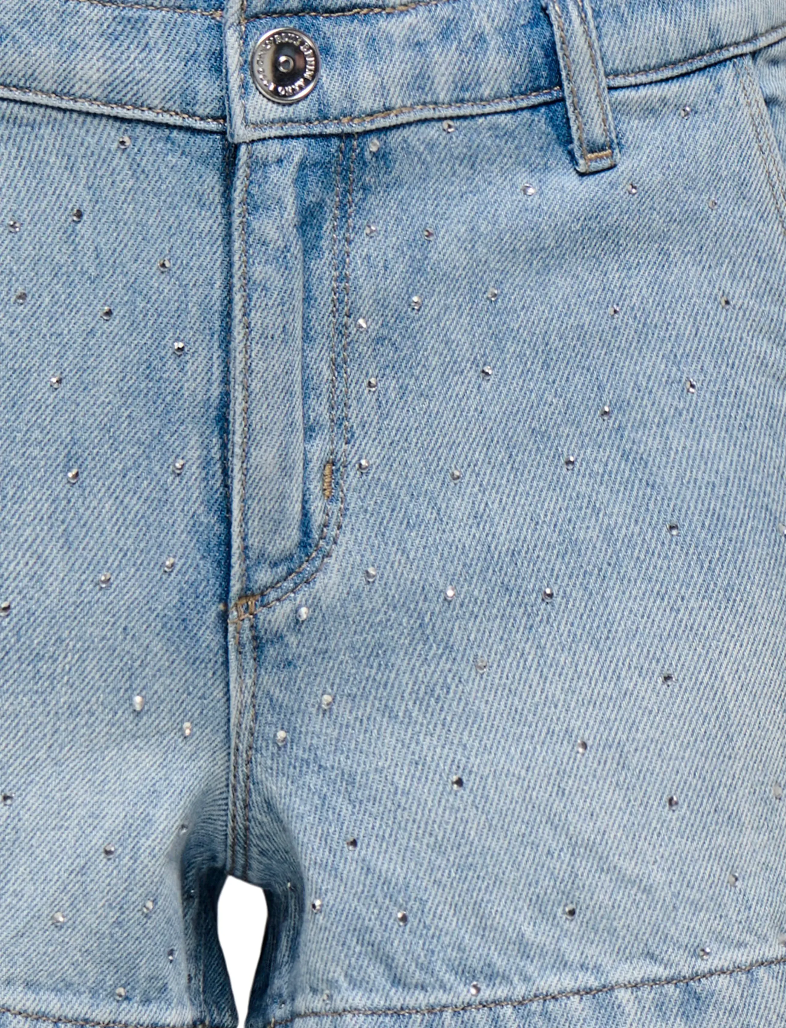 Kids Only - KOGCOMET WIDE RHINESTONE SHORTS DNM NOOS - denimshorts - light blue denim - 3