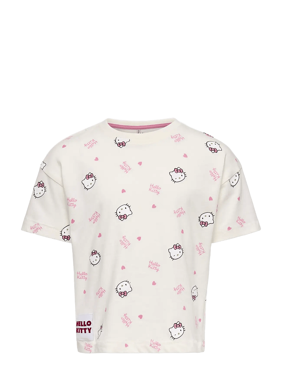 Kids Only - KMGKITTY LIFE SS LOOSE PRINTED TEE JRS - t-shirts à manches courtes - tofu - 0