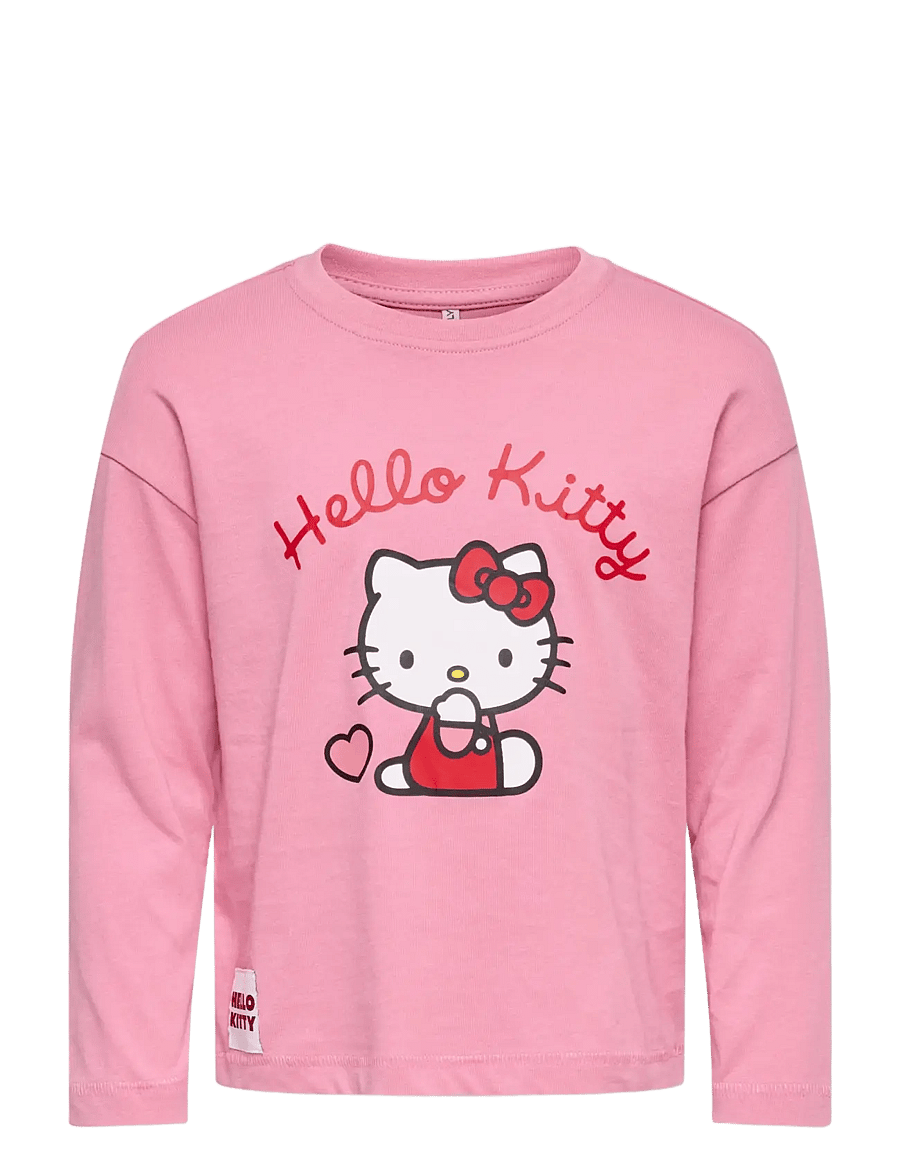 Kids Only - KMGHELLO LIFE LS LOOSE PRINTED TEE JRS - langærmede t-shirts - cashmere rose - 0