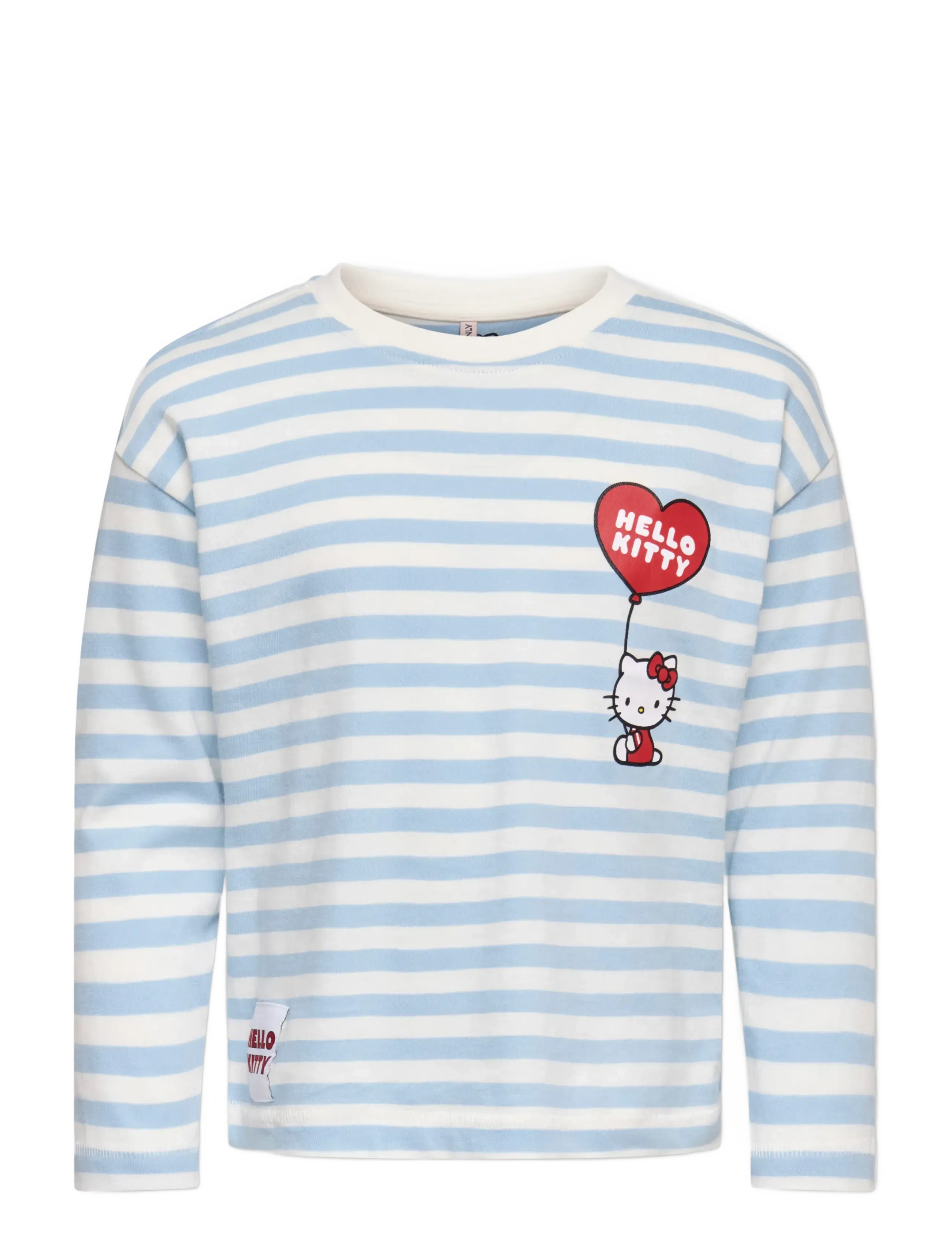 Kids Only KMGHELLO LIFE LS LOOSE PRINTED TEE JRS - Barn 98-134 - TOFU / blue