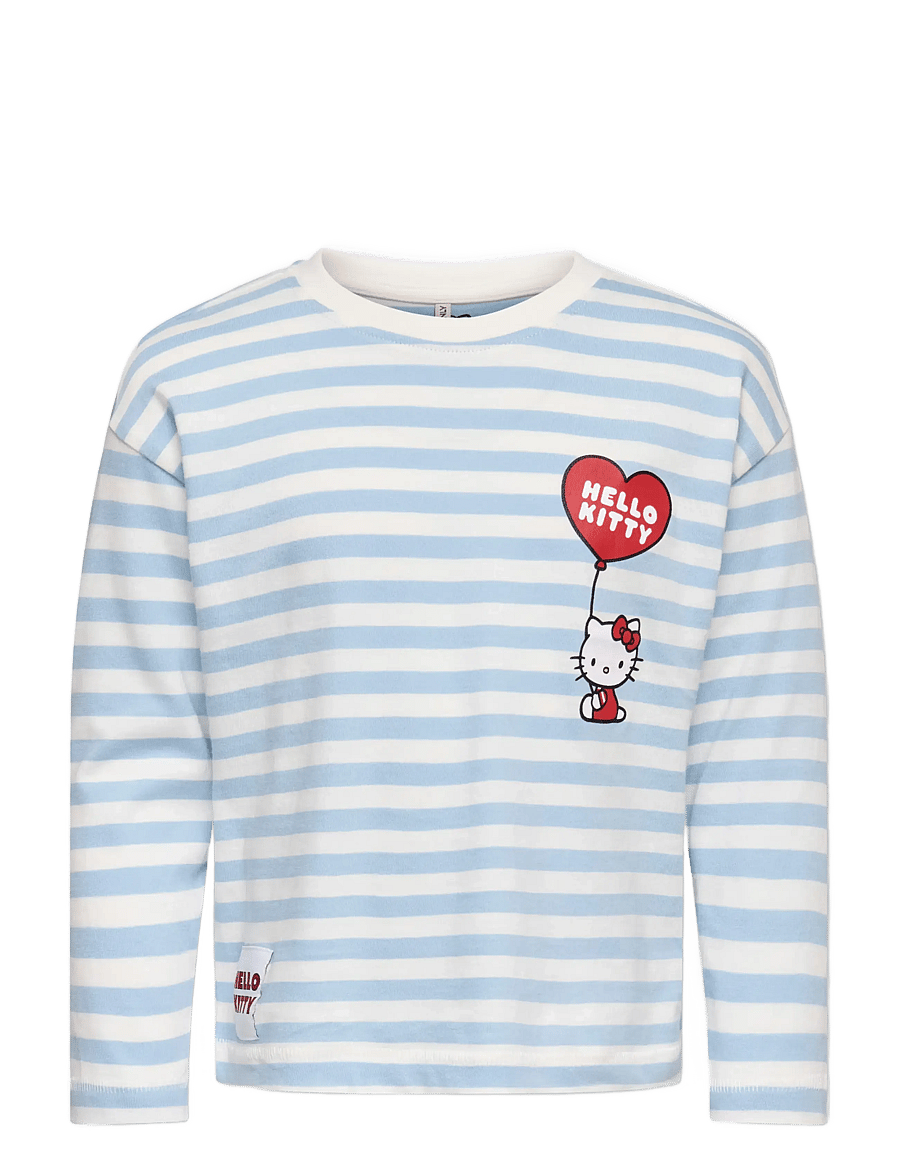 Kids Only - KMGHELLO LIFE LS LOOSE PRINTED TEE JRS - langærmede t-shirts - tofu - 0