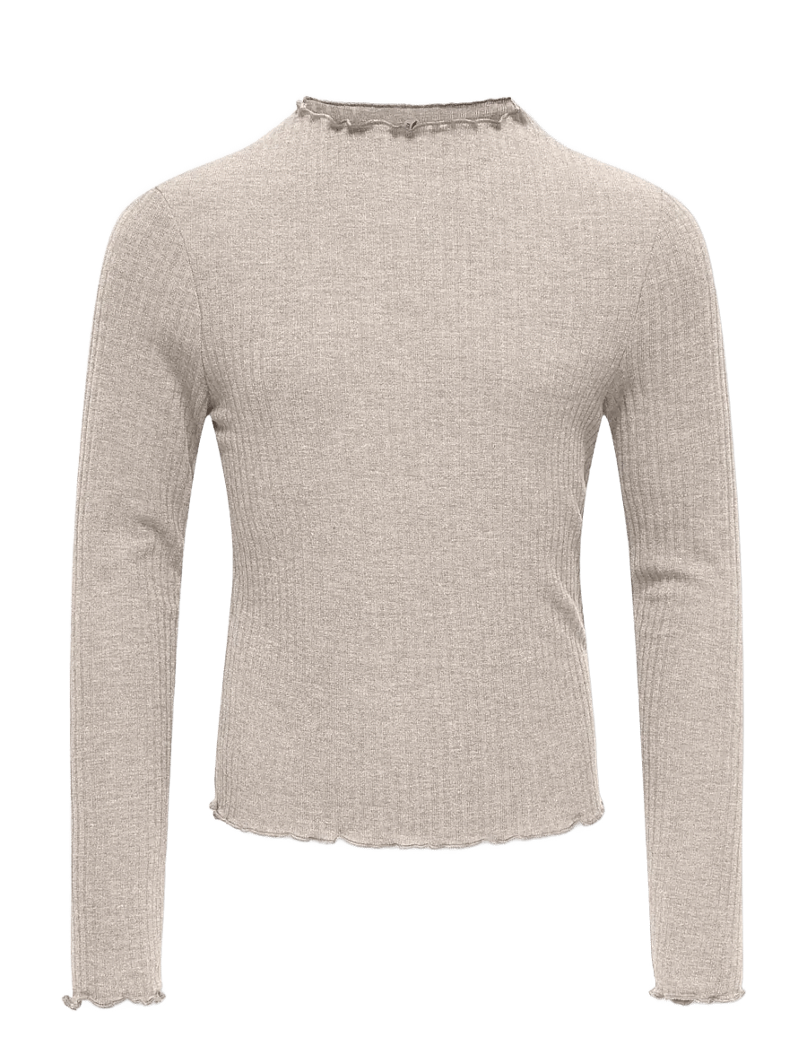 Kids Only - KOGEMMA L/S HIGH NECK TOP JRS - langärmelig - pumice stone - 0