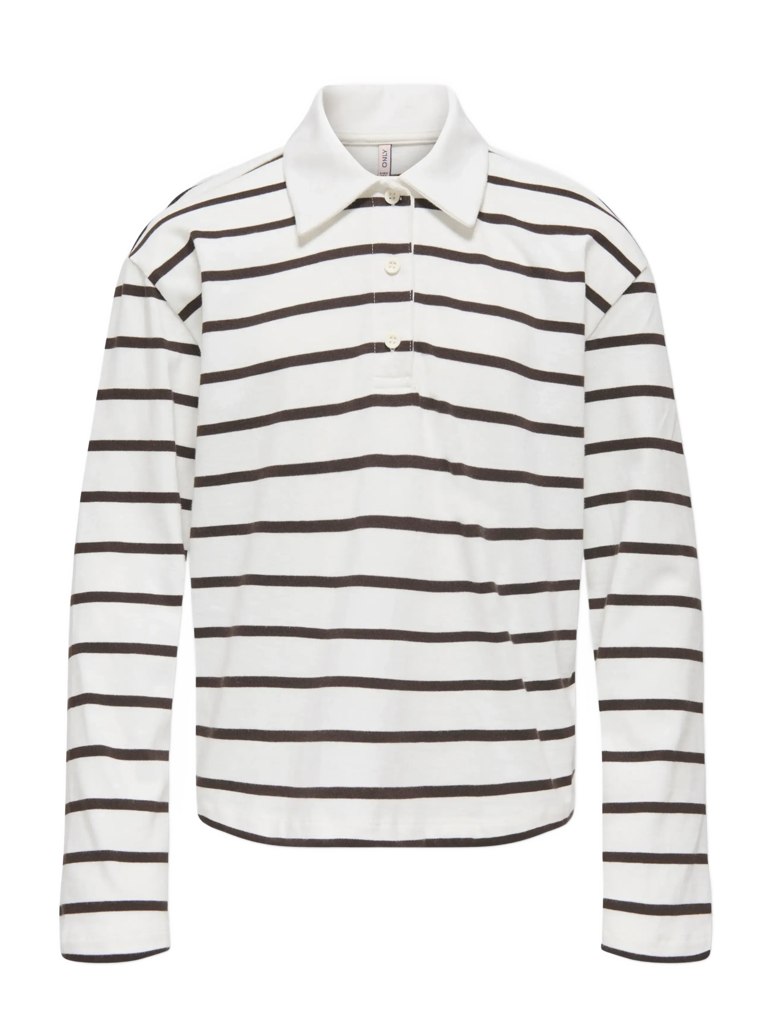 Kids Only KOGSIRA L/S POLO CS JRS - Kläder - CHOCOLATE TORTE / white