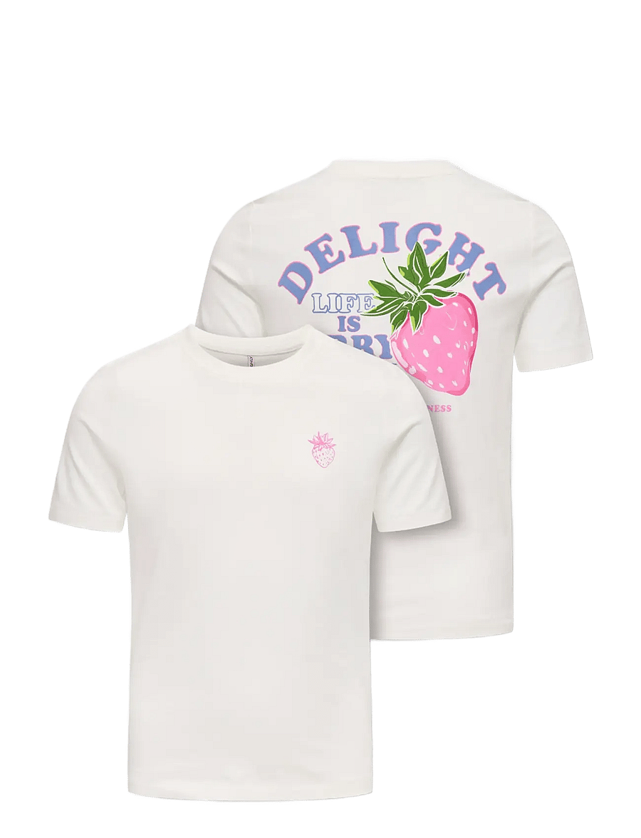 Kids Only - KOGBOLETTE LIFE S/S TOP JRS - kortærmede t-shirts - cloud dancer - 2
